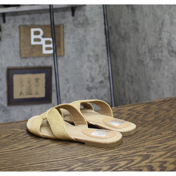 DV Dolce Vita Womens Geeya Flat Slide Sandal GEEYA Natural Brown 8M - Picture 2 of 9